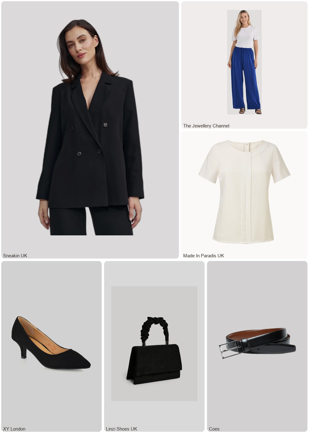 The complete outfit featuring TJC & Maisi Patterned Jean and Pant-Trouser (Size - One Size) - Blue & White