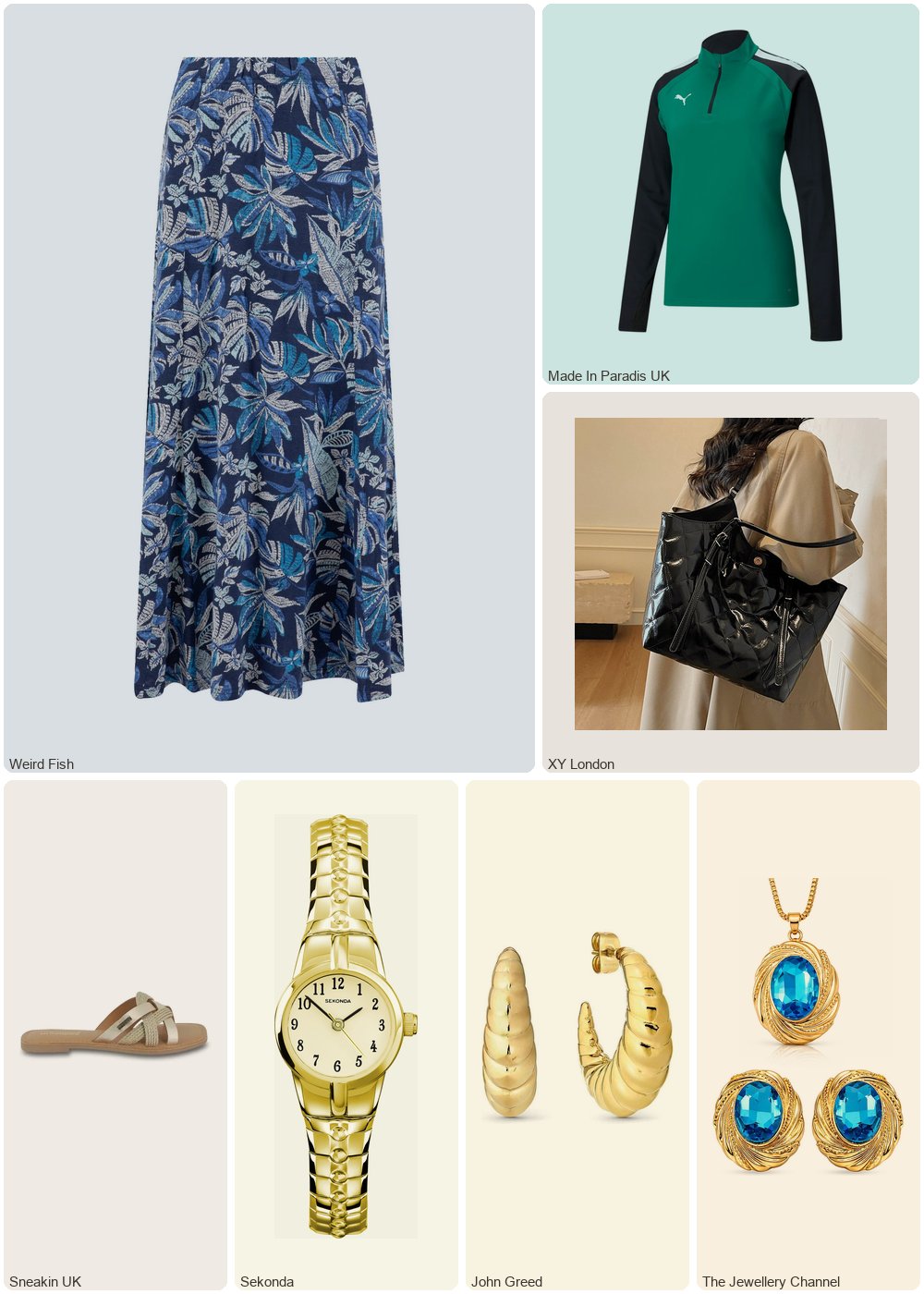 The complete outfit featuring Blue Indigo Weird Fish Ares Printed Jersey A-Line Maxi Skirt Blue Indigo Size 8