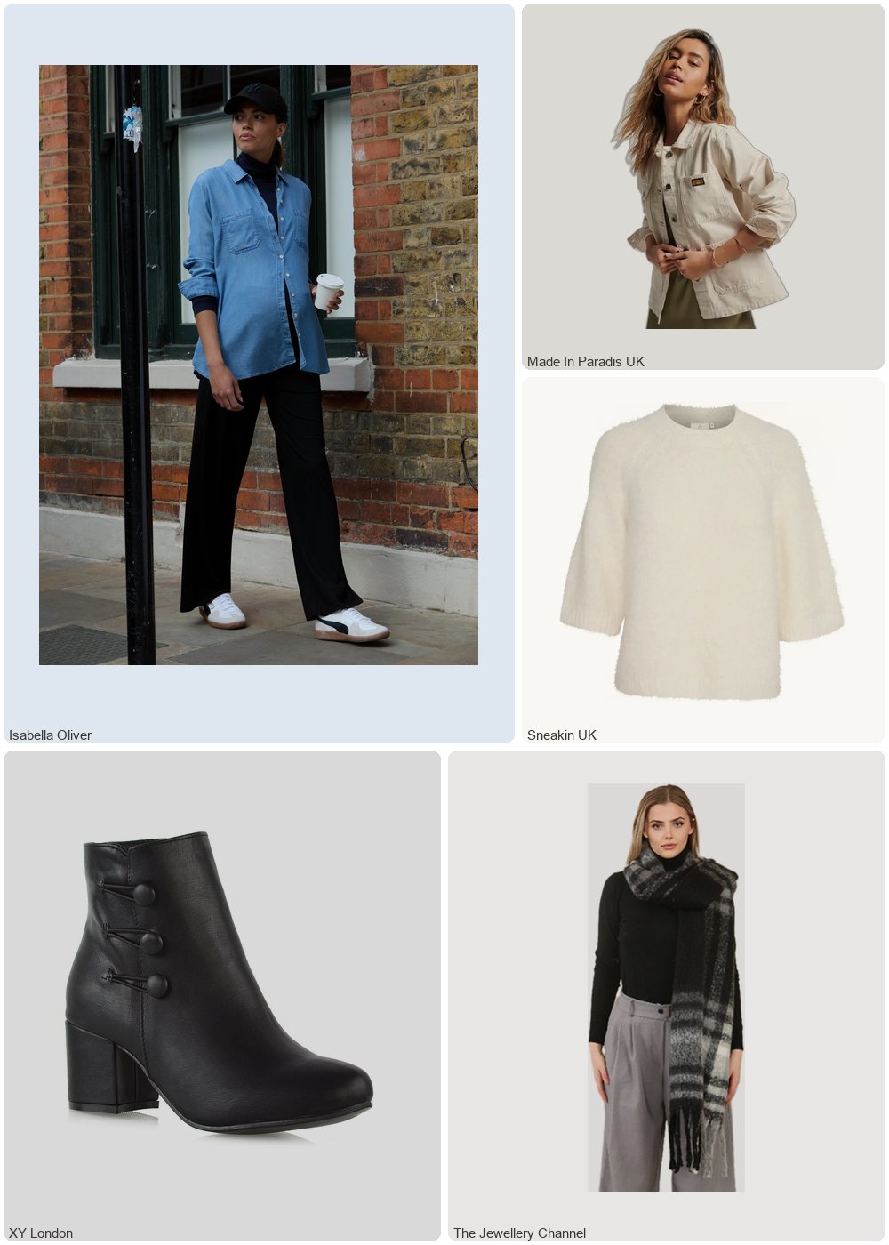 The complete outfit featuring xylondon Christine Button Detail Block High Heel Zip Up Ankle Boots in Black Synthetic Leather - UK 8 | EU 41 | US 10