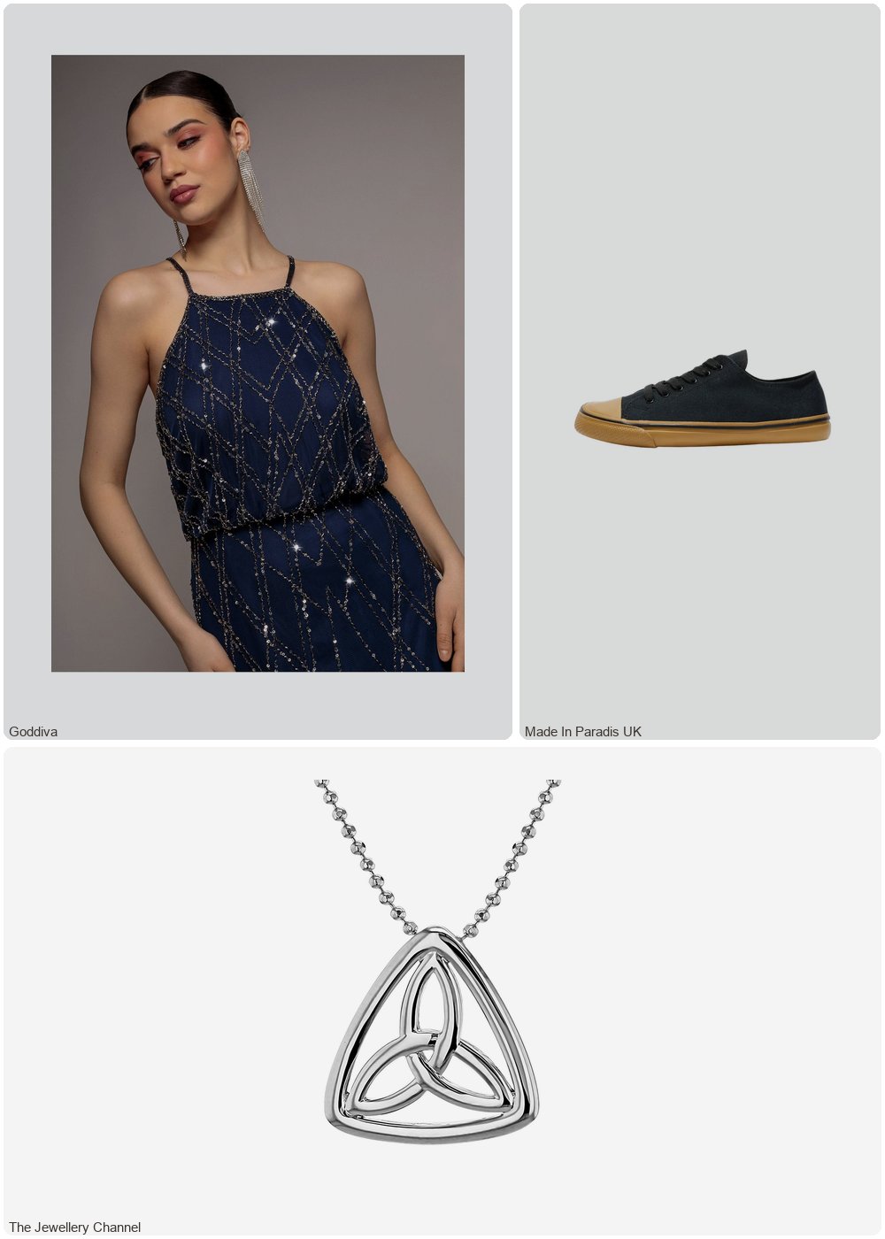 The complete outfit featuring TJC Rhodium Overlay Sterling Silver NecklaceE (Size - 16)