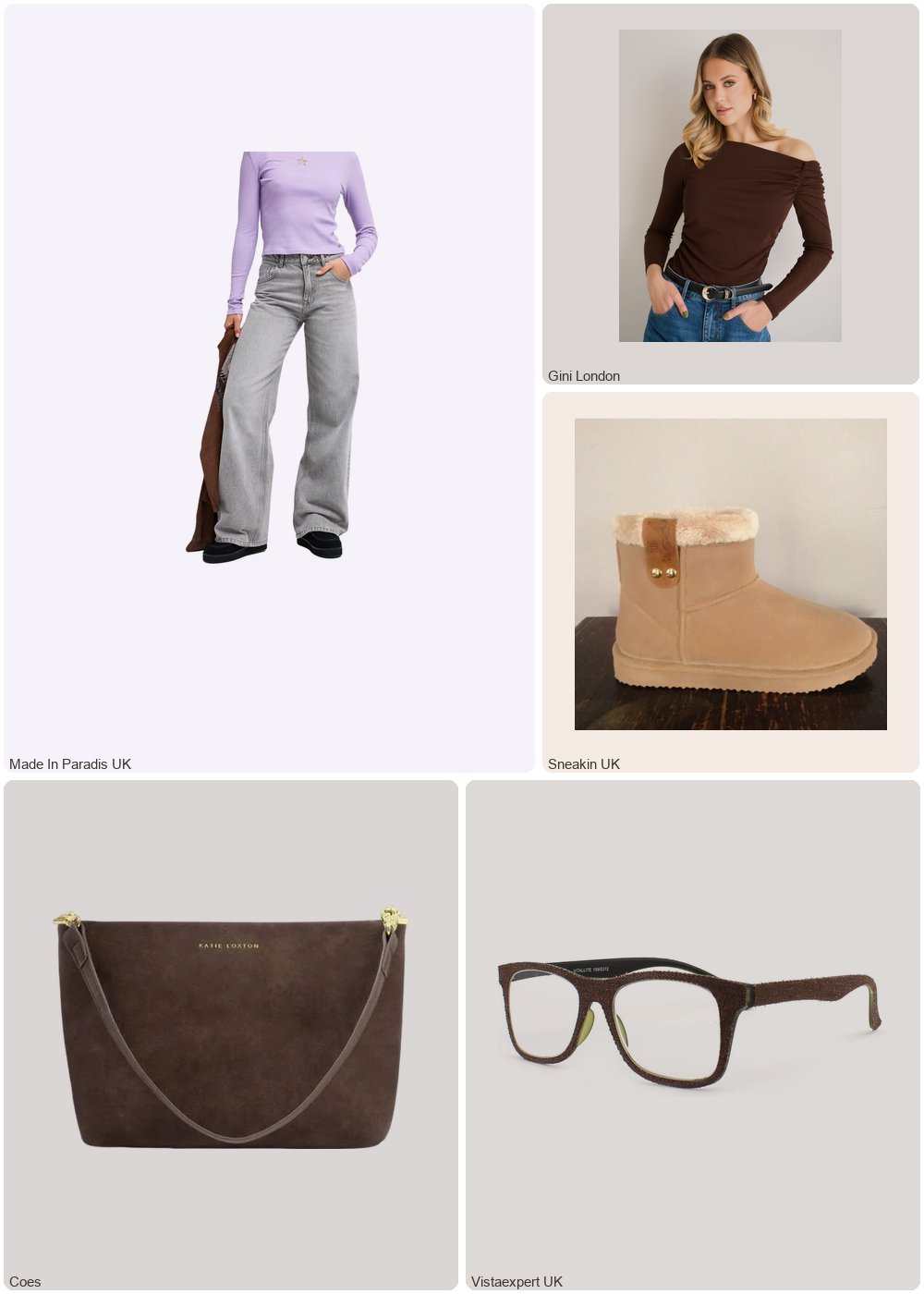 The complete outfit featuring Gini London Chocolate Jersey Slash Neck Long Sleeve Top