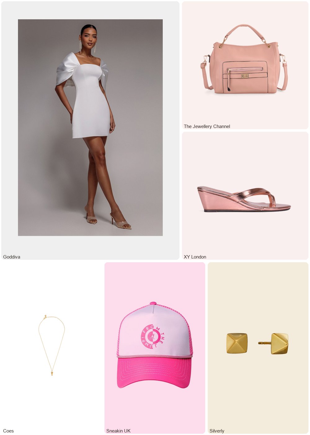 The complete outfit featuring Goddiva Goddiva Off Shoulder Back Satin Bow Scuba Mini Dress - White
