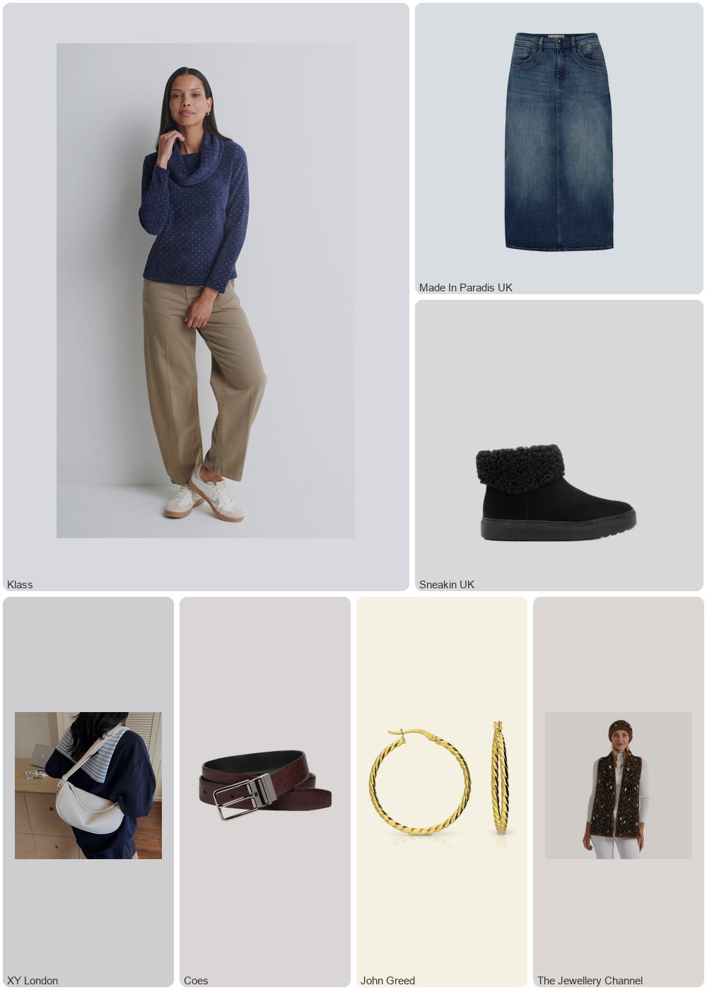 The complete outfit featuring Anna Rose Anna Rose Embellished Cowl Neck Chenille Jumper Navy Women's