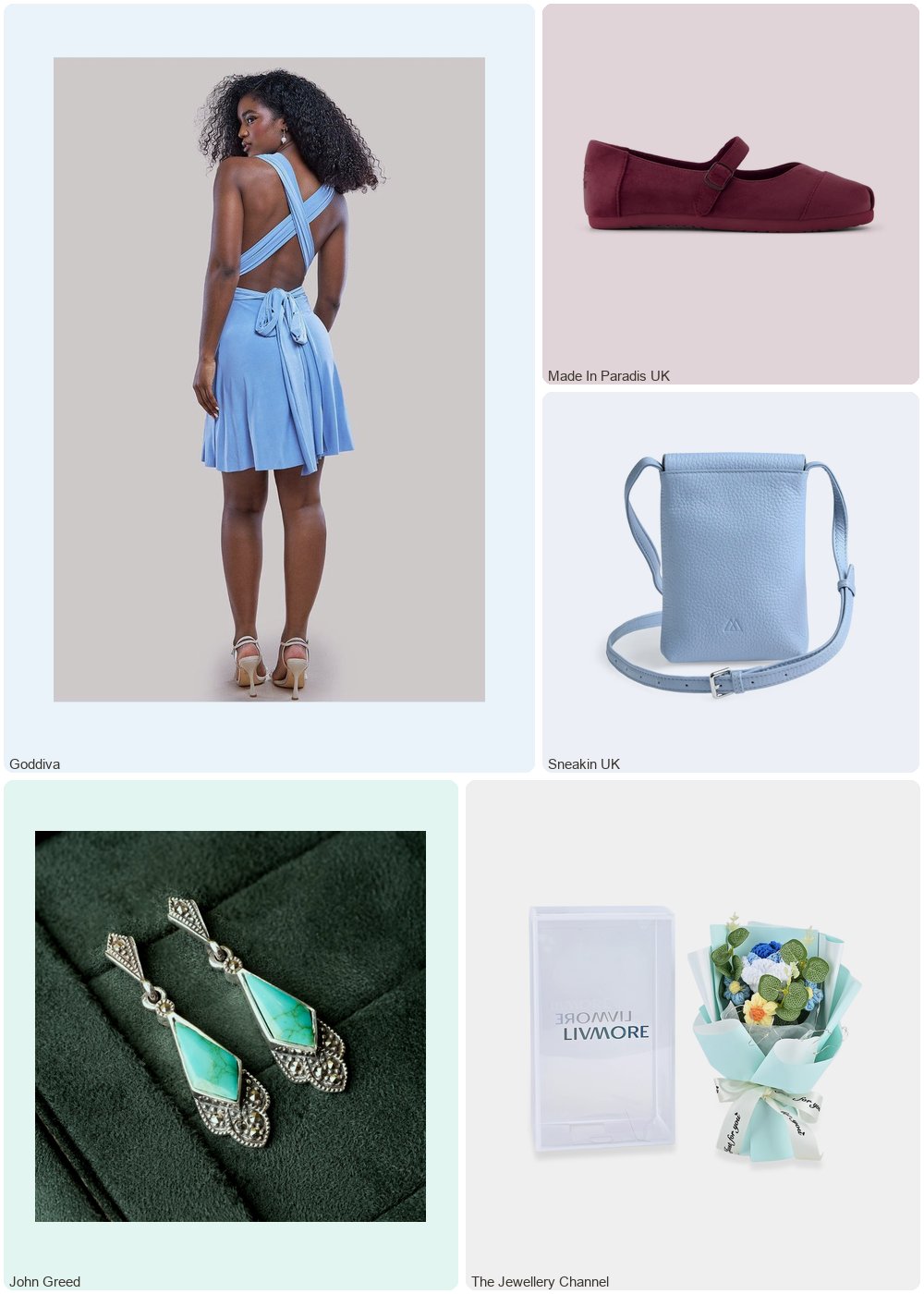 The complete outfit featuring Goddiva Goddiva Multiway Mini Dress - Powder Blue