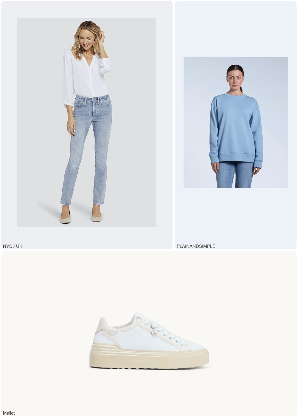 The complete outfit featuring PLAINANDSIMPLE Oversized Sweatshirt - M / Light Blue / Oversized