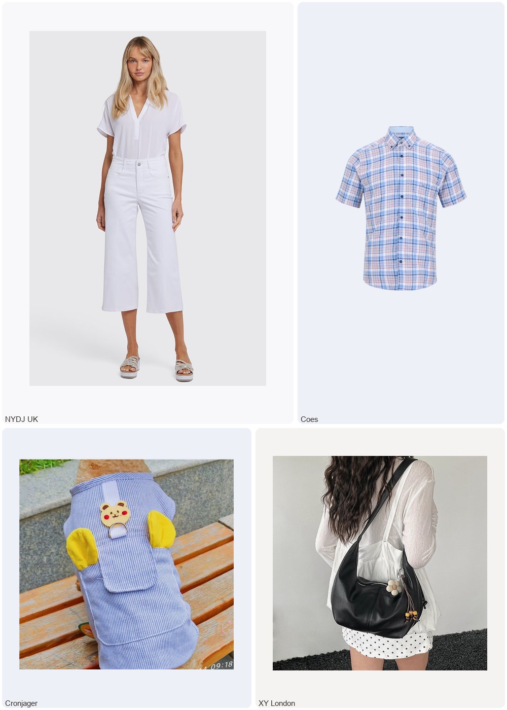 The complete outfit featuring Nydj Brigitte Wide Leg Capri Jeans With High Rise | Optic White