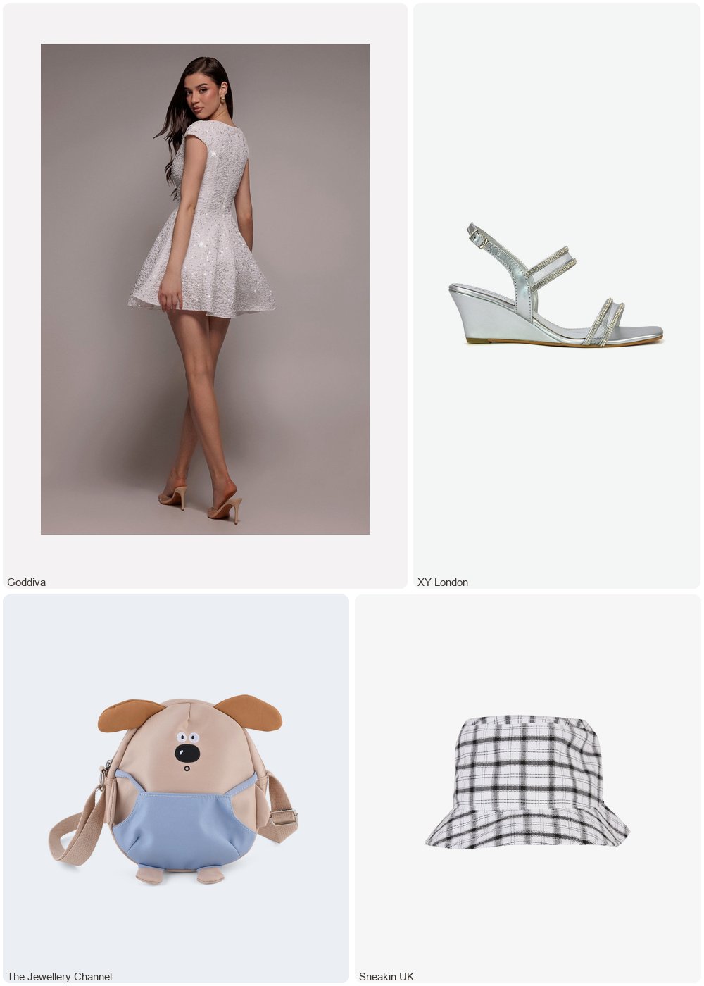 The complete outfit featuring xylondon Melinda Strappy Square Toe Diamante Wedge Heel Sandals in Gold - Silver / UK 7 | EU 40 | US 9