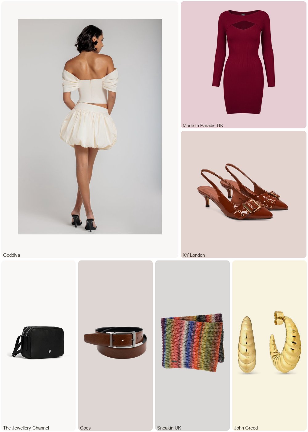 The complete outfit featuring Goddiva Goddiva Bengaline Balloon Mini Skirt - Cream