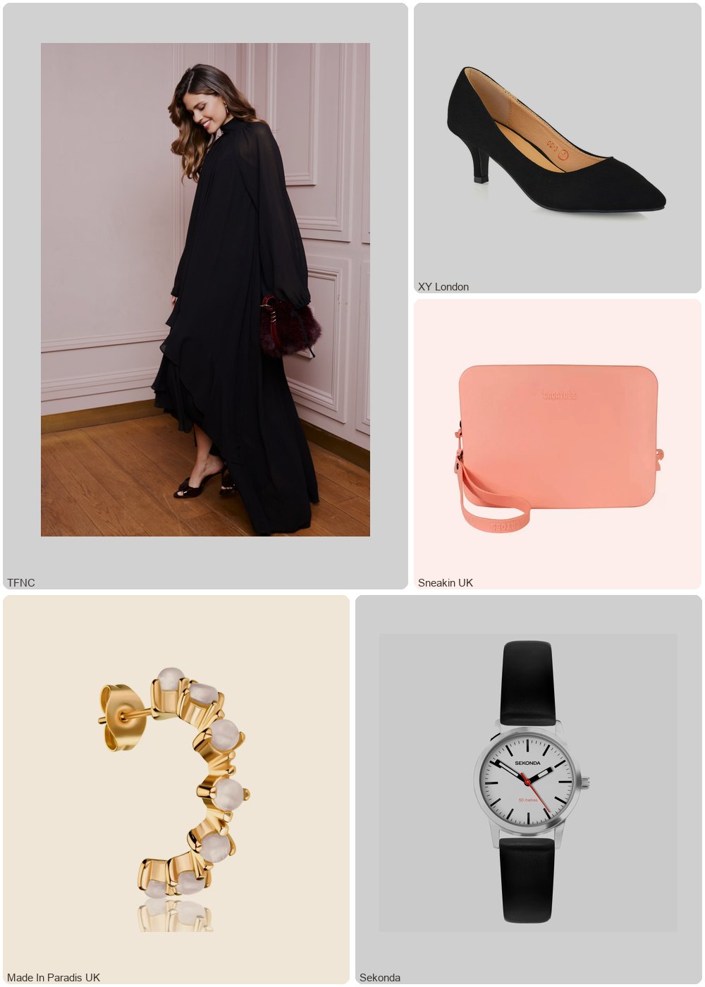 The complete outfit featuring TFNC London TFNC Rumi Black Maxi Dress