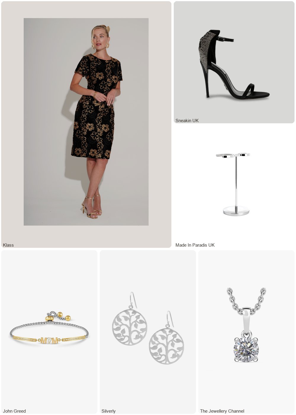 The complete outfit featuring Klass Klass Embroidered Short Sleeve Velvet Dress Black/Gold Women's