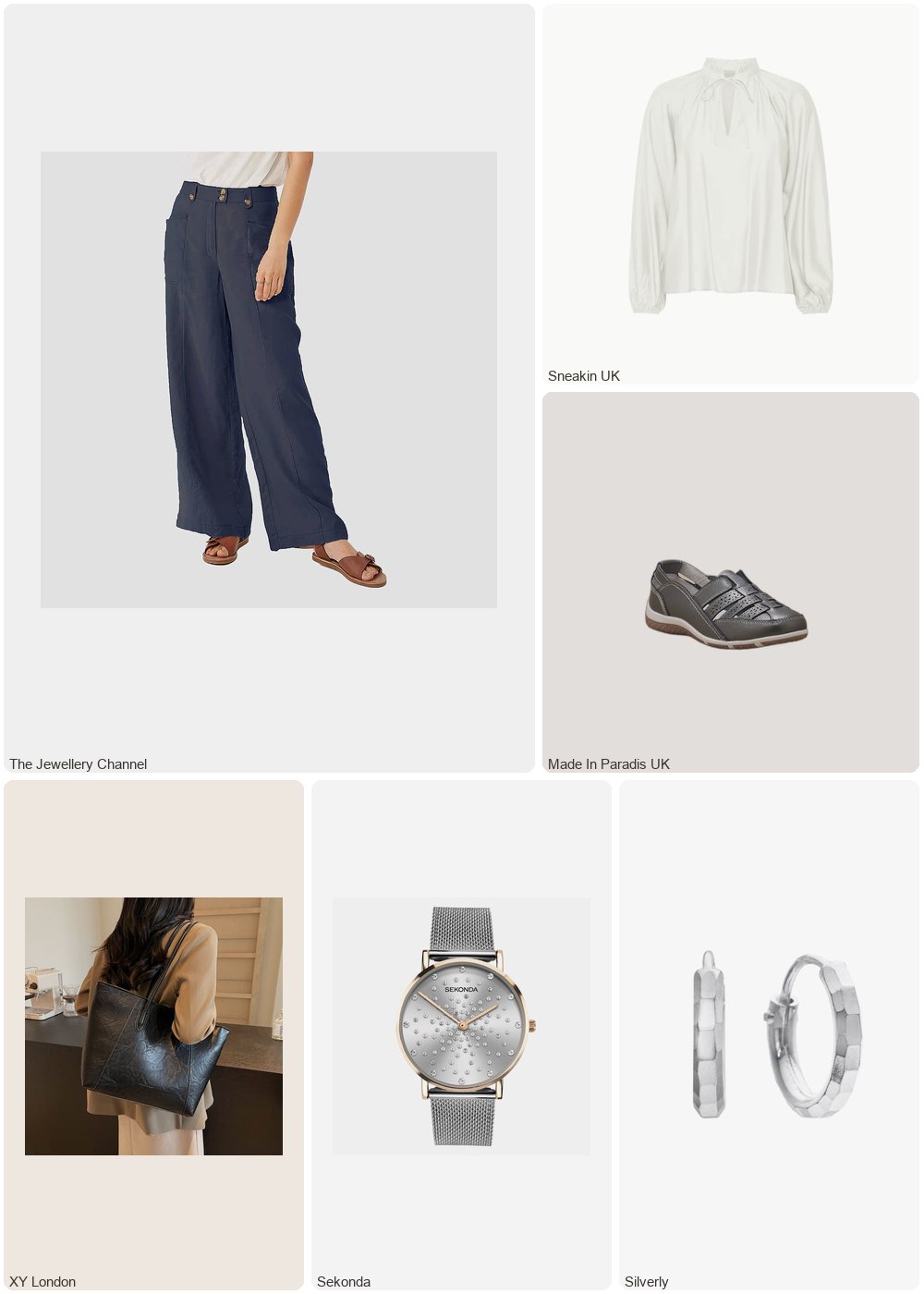The complete outfit featuring TJC Effortlessly Chic Ladies Linen Full Length Wide Leg Pants (Size 12) - Navy