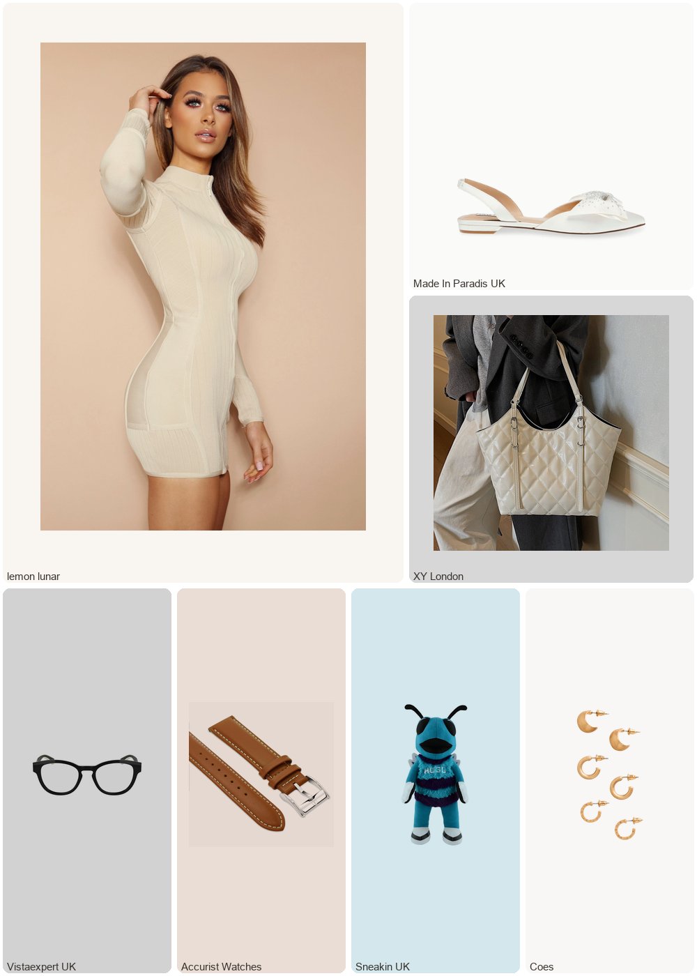 The complete outfit featuring 1 The Sadella Beige Bandage Zip Mini Dress - Reversible