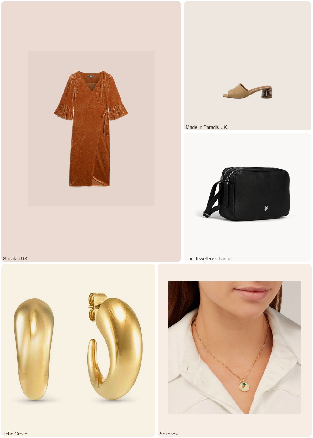 The complete outfit featuring Superdry Mid-length velvet wrap dress for women Superdry