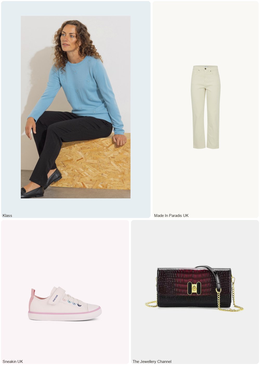 The complete outfit featuring Anna Rose Anna Rose Embellished Lightweight Knitted Jumper Light Blue Women's