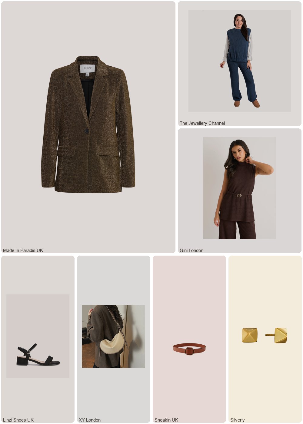 The complete outfit featuring Gini London Chocolate Textured Belted Sleeveless Jersey Tabard Top