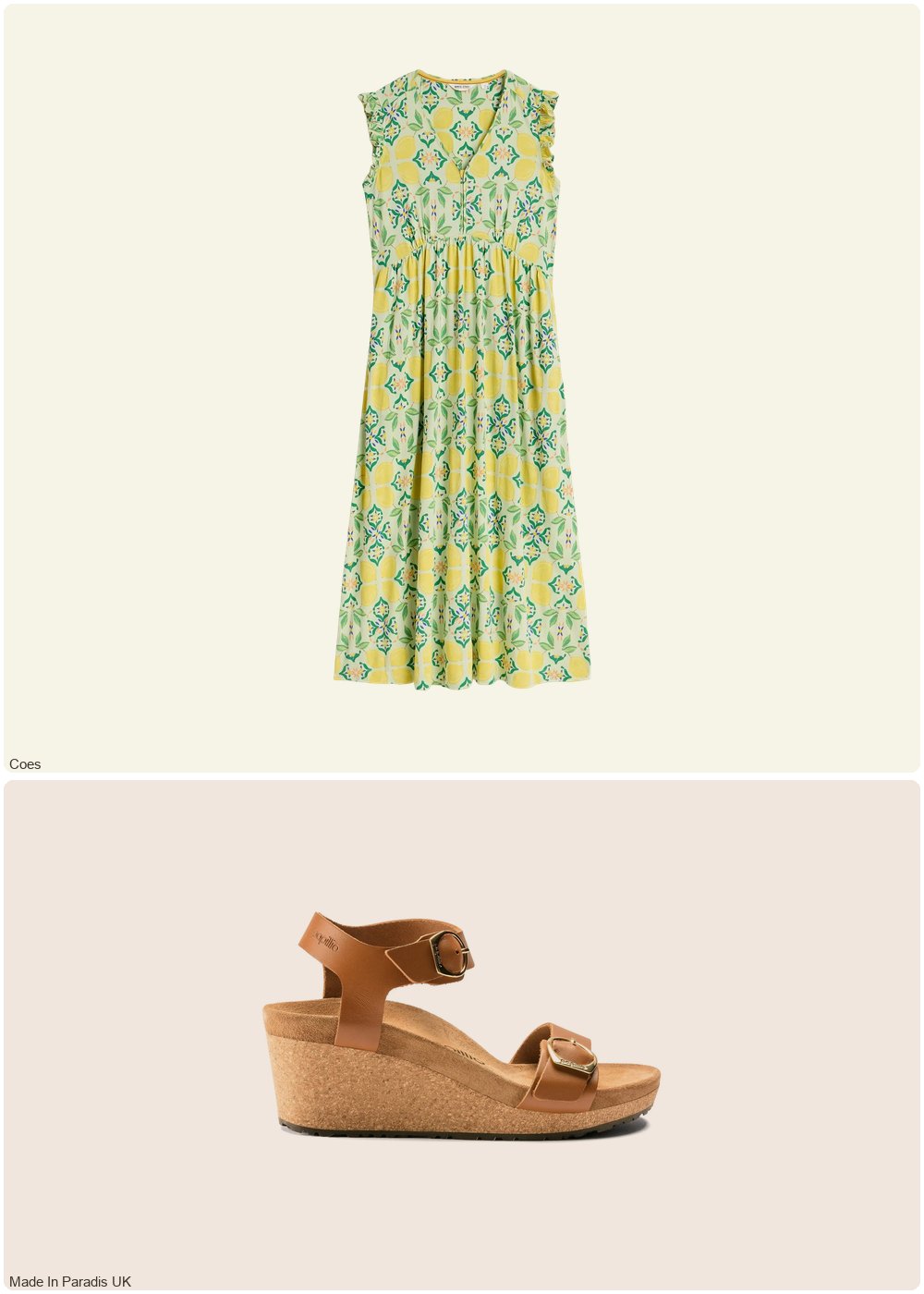 The complete outfit featuring Papillio Women's wedge sandals Papillio Soley