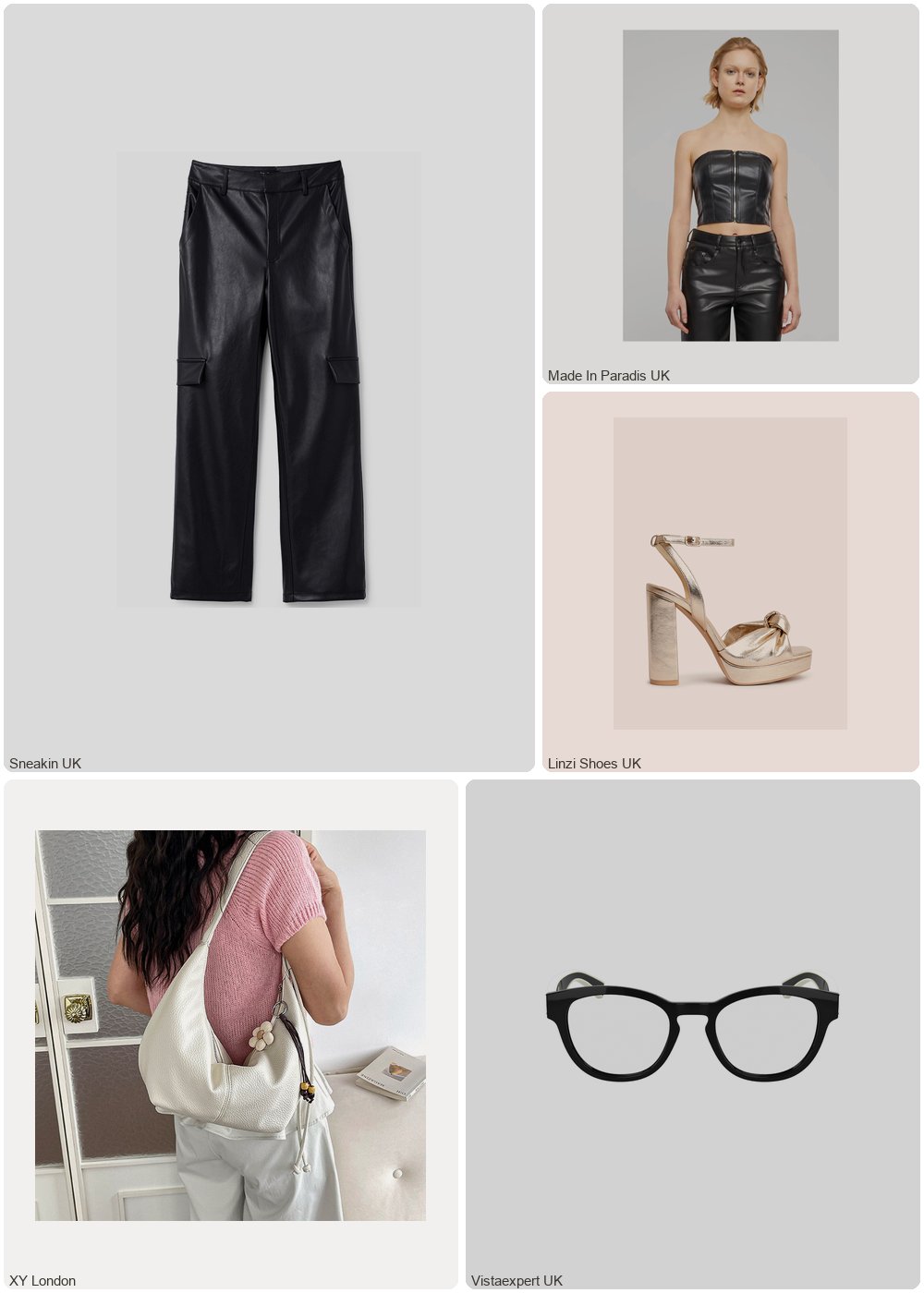 The complete outfit featuring Urban Classics Synthetic leather bandeau top for women Urban Classics