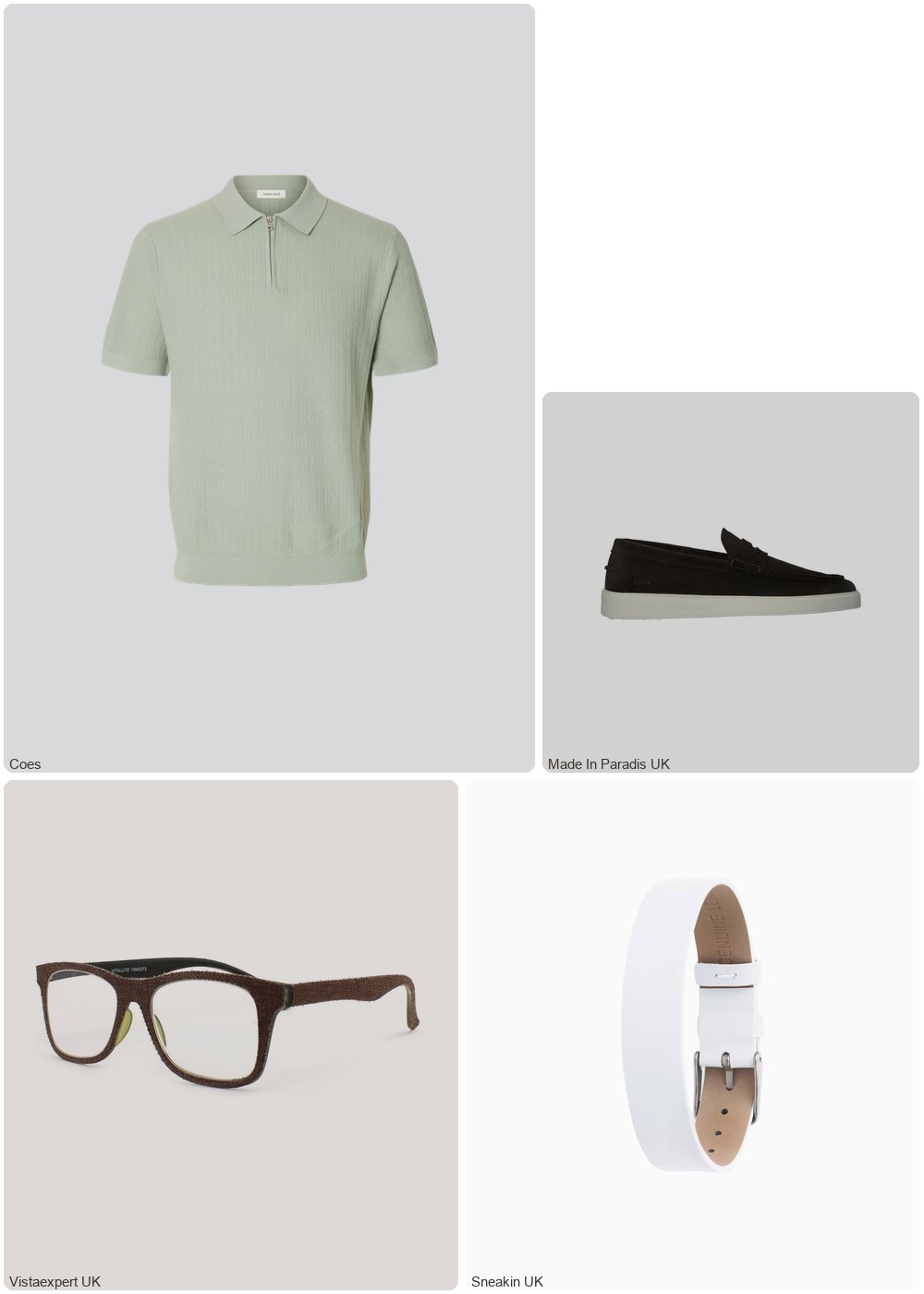 The complete outfit featuring Selected Selected Cran Short Sleeve Knit Structure Zip Polo