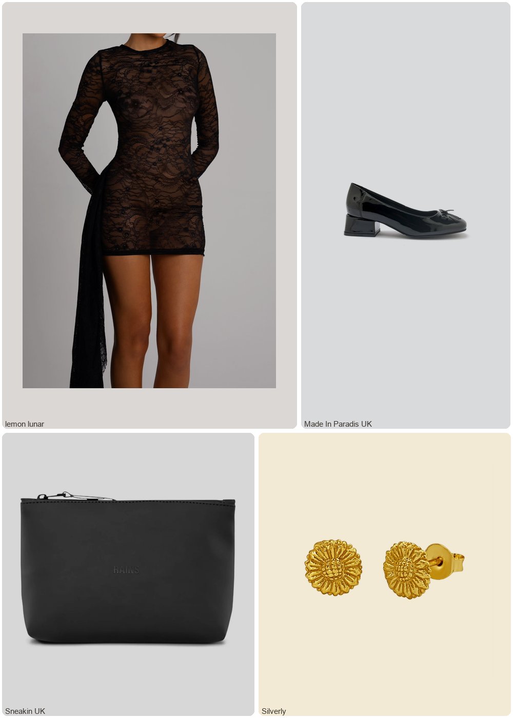 The complete outfit featuring 1 THE AMAR LACE DRESS