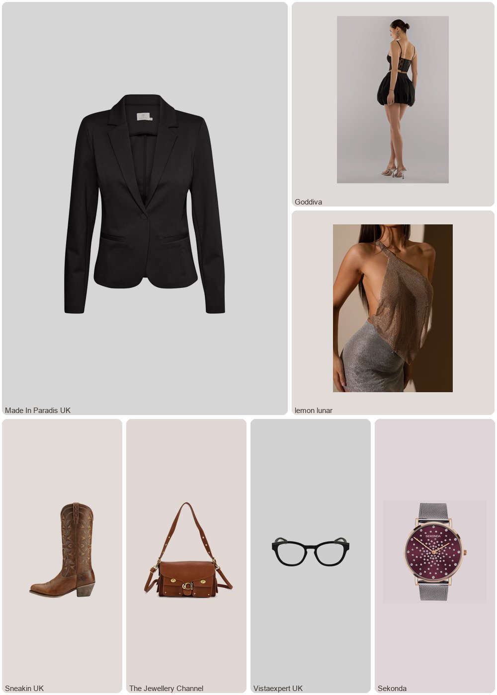 The complete outfit featuring THE SAMI DIAMANTE TOP BROWN